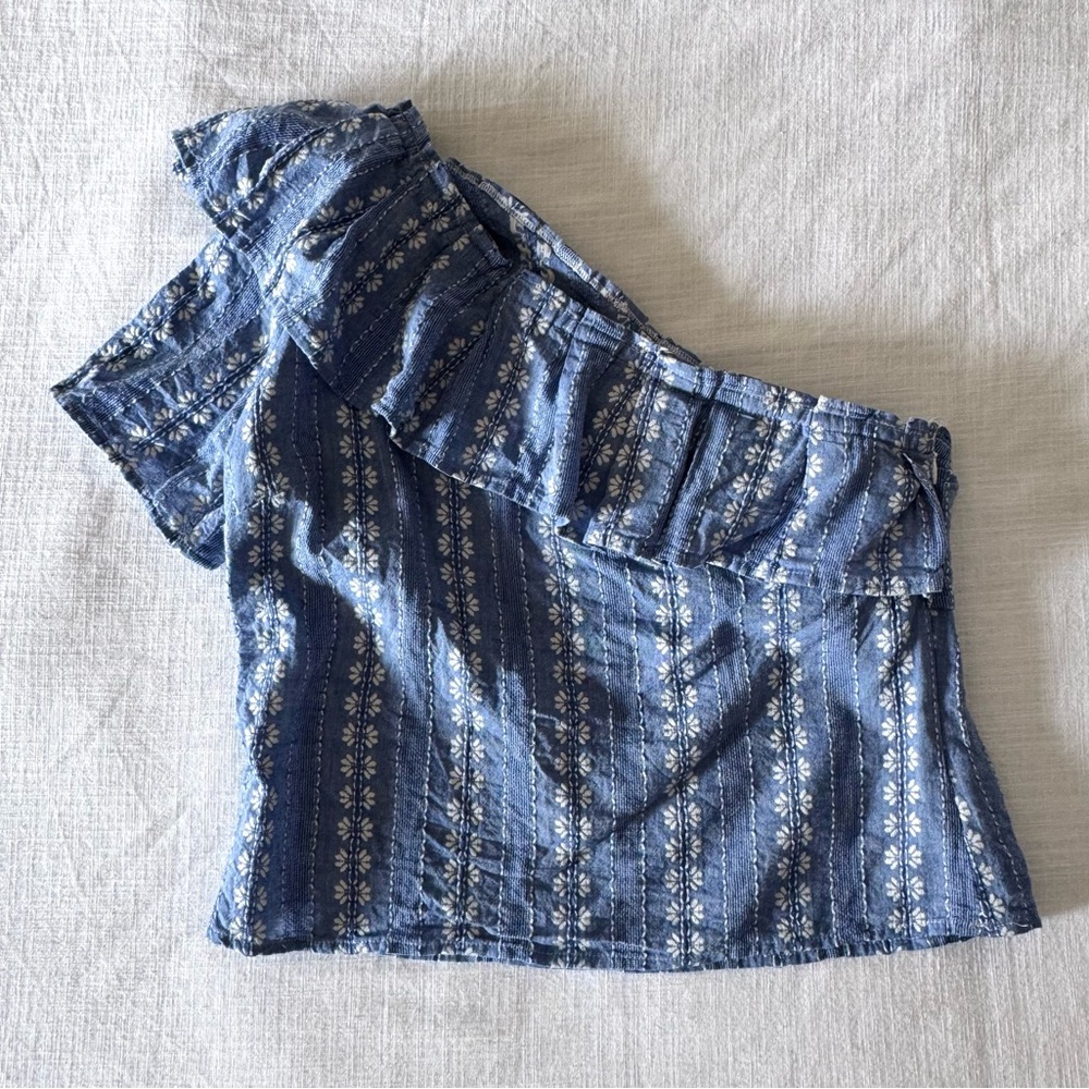 Splendid One Shoulder Ruffle Top - Medium - Picture 4 of 7